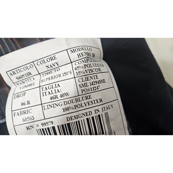 Caravelli Fusion Black Long Sleeves 3 Button Men's Coat Jacket Size 46R - Picture 8 of 15